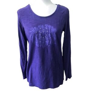 Earth Yoga Purple Organic Cotton Blend Beaded Size Large fits Medium